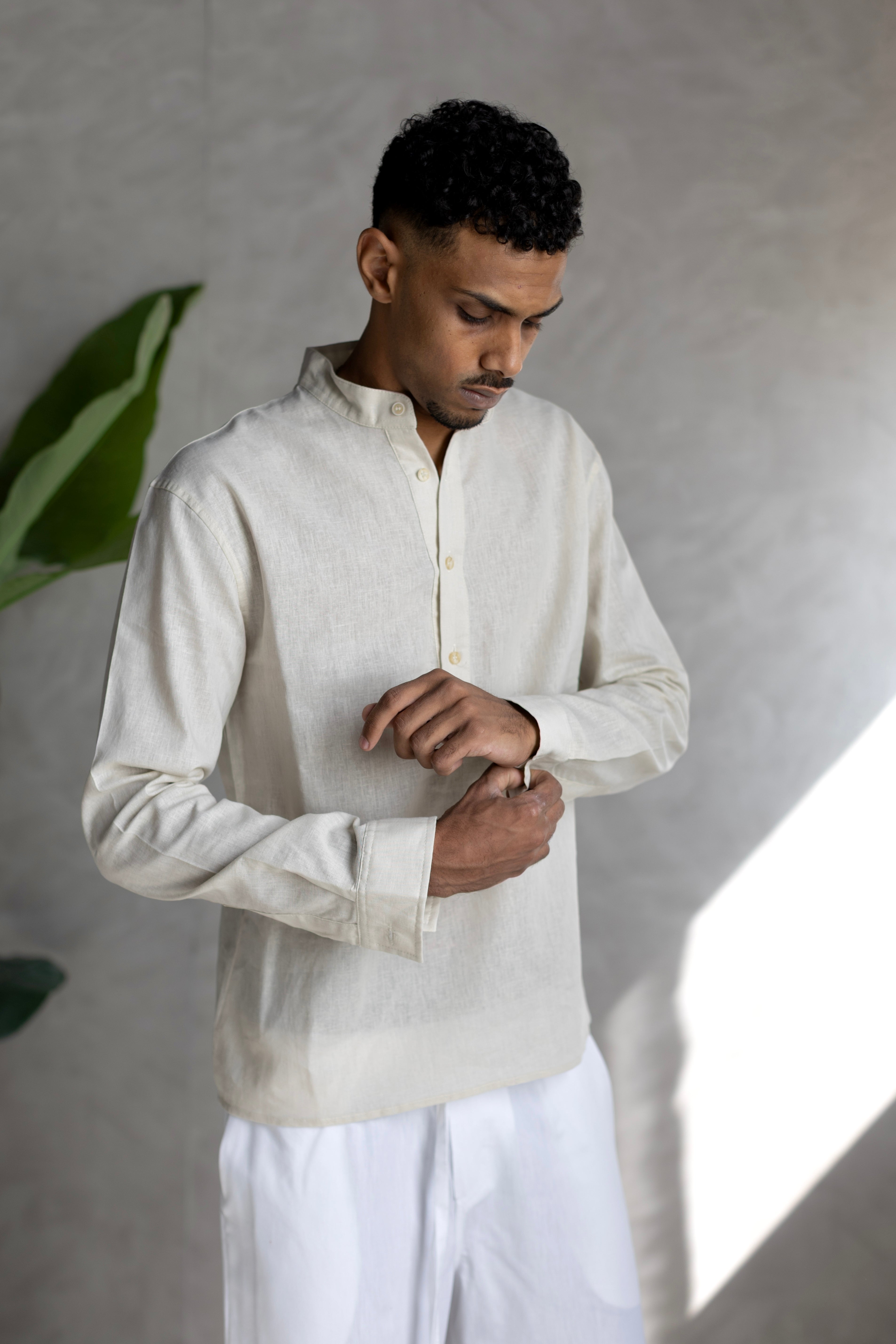 Linen Henly Shirt Beige