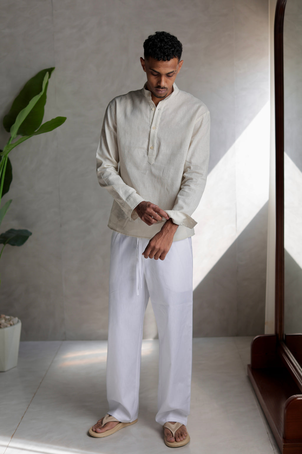 Linen Henly Shirt Beige