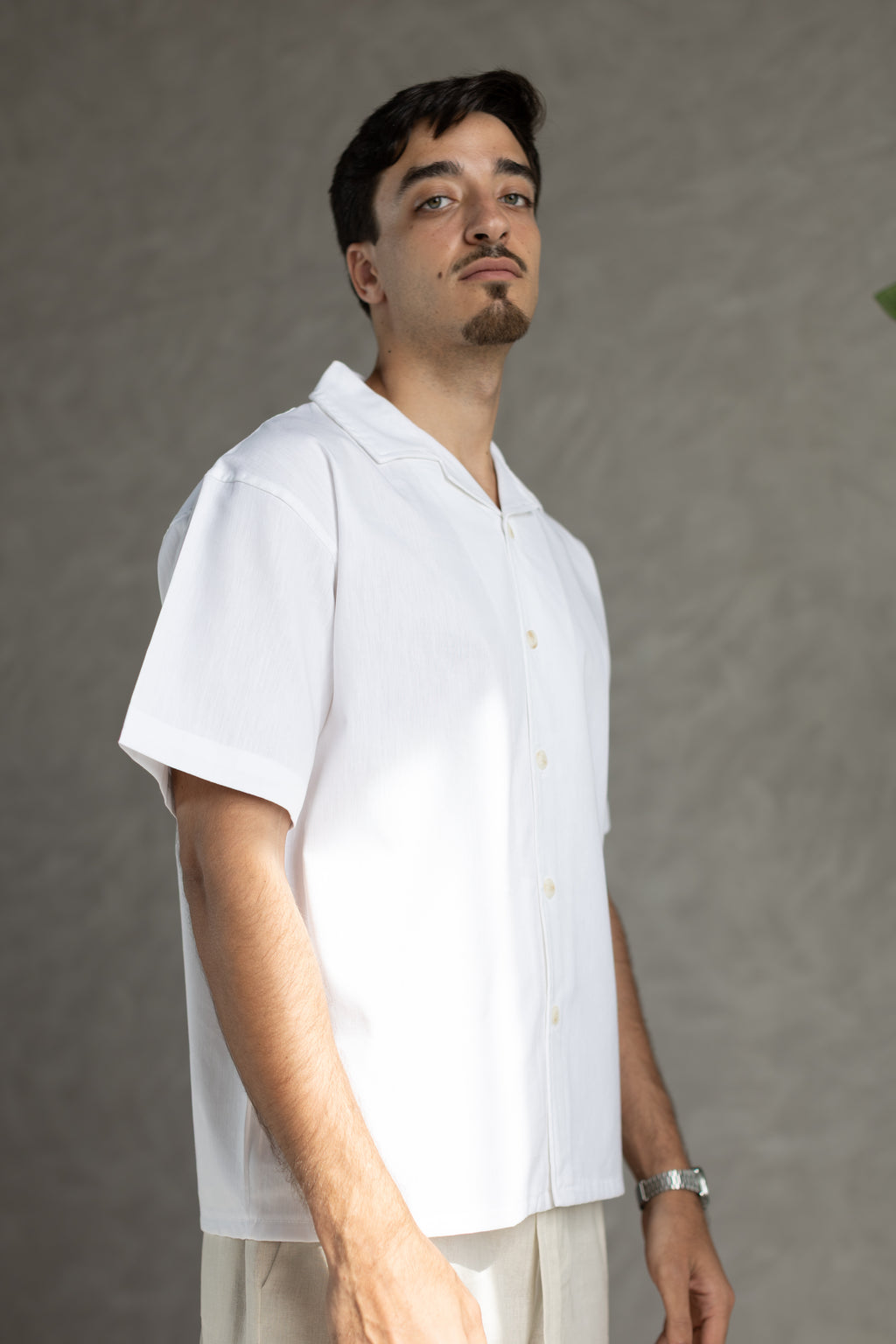 Linen Box Shirt White