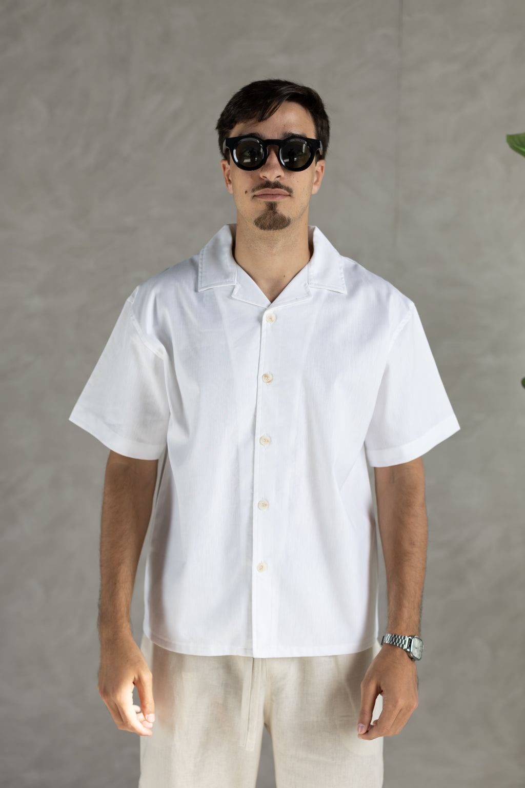 Linen Box Shirt White