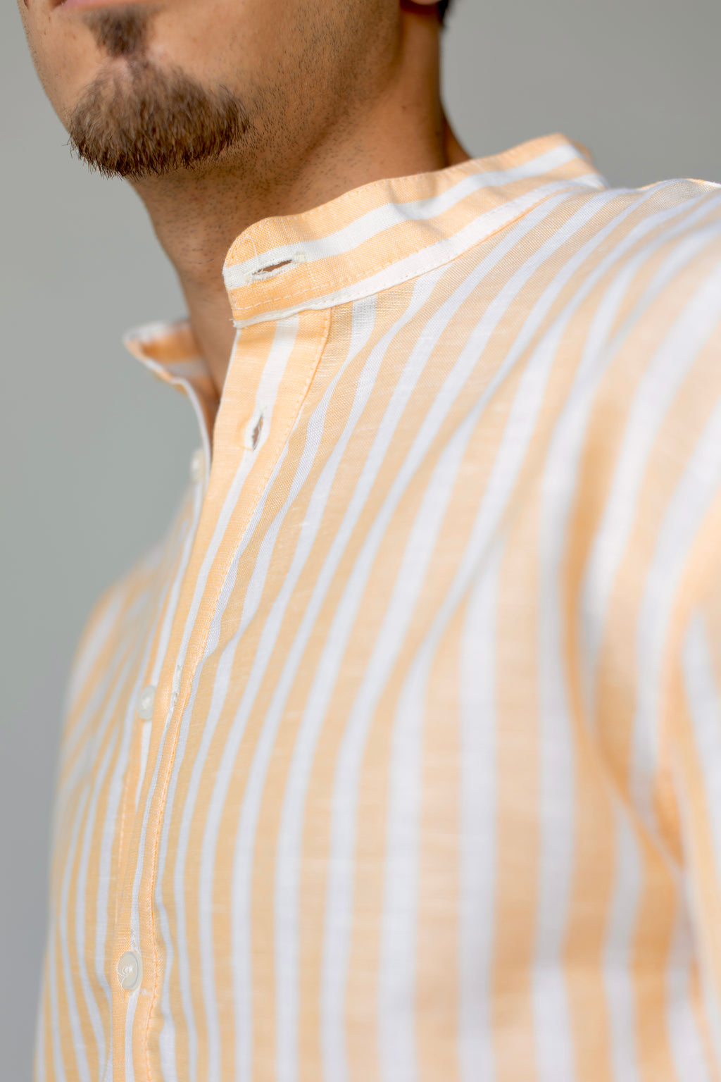 Linen Henly Striped Shirt Yellow