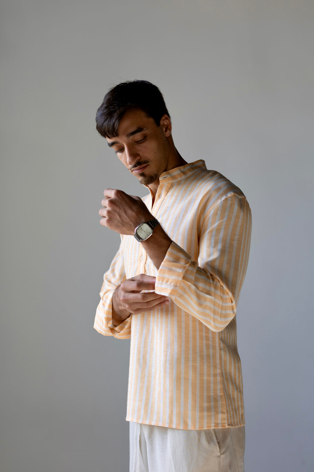 Linen Henly Striped Shirt Yellow