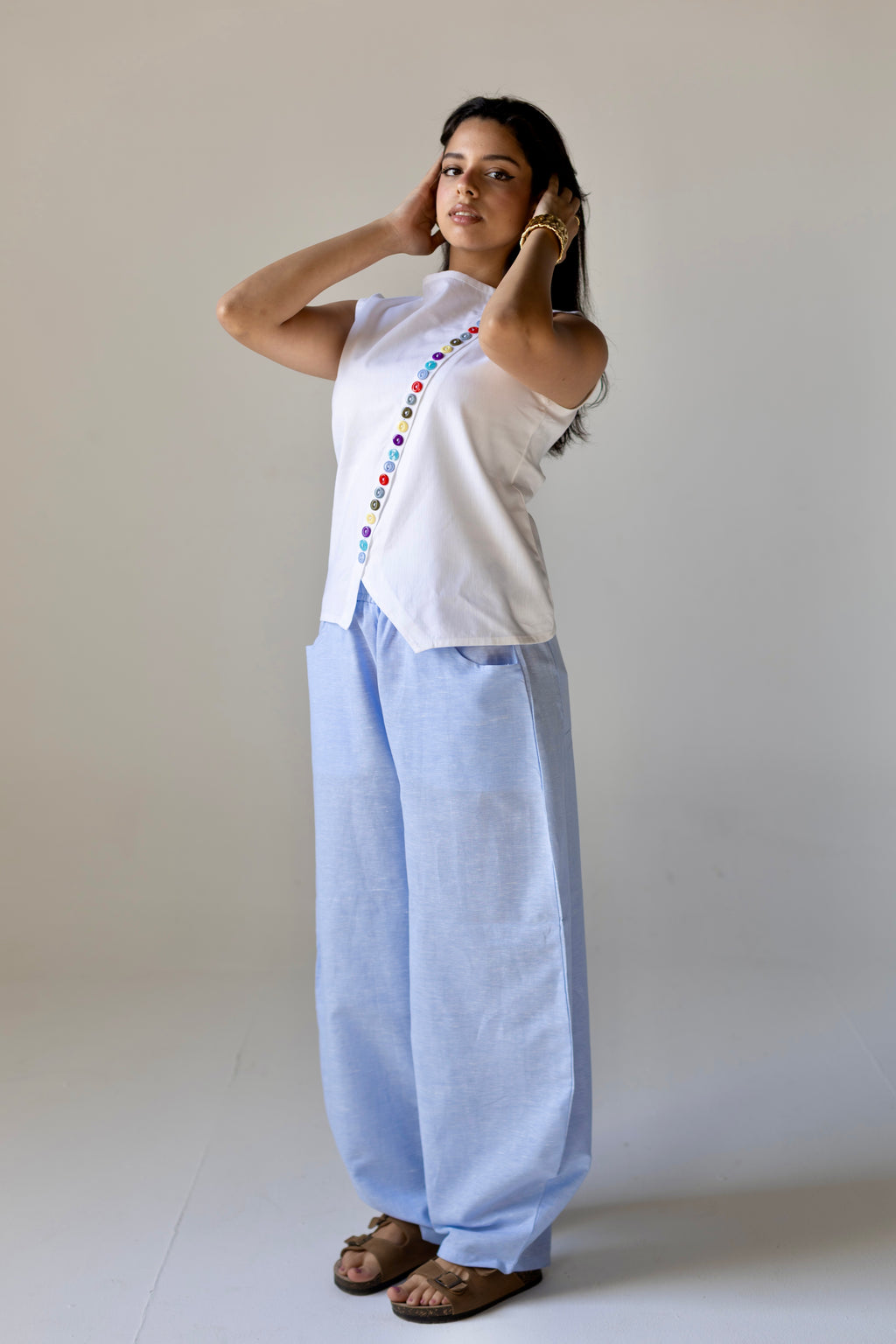 Linen Button Shirt White