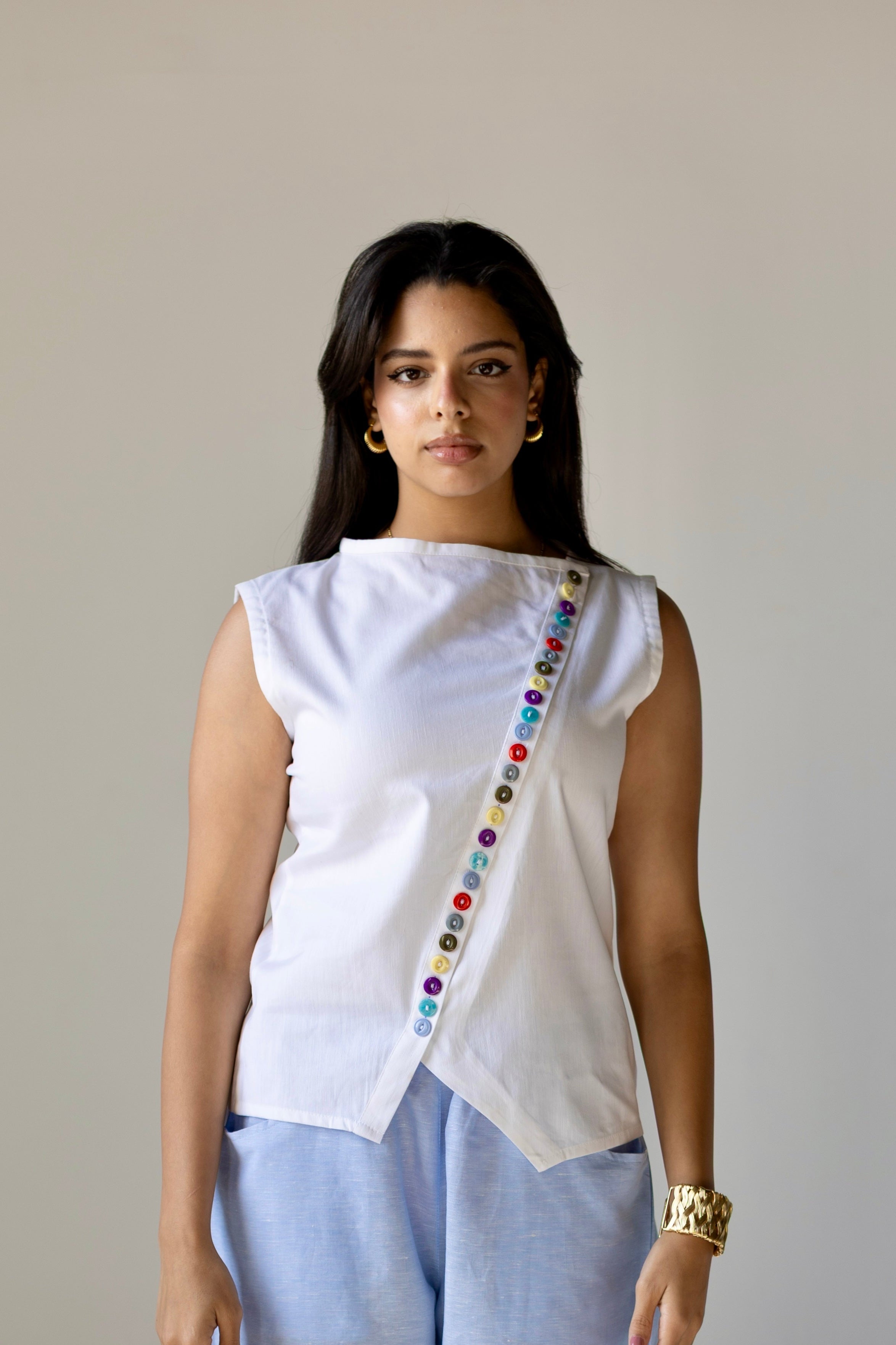 Linen Button Shirt White