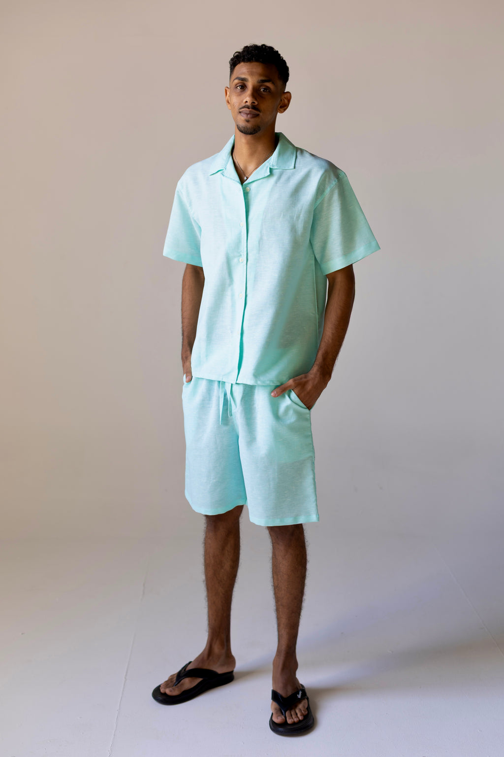 Linen Box Shirt Mint
