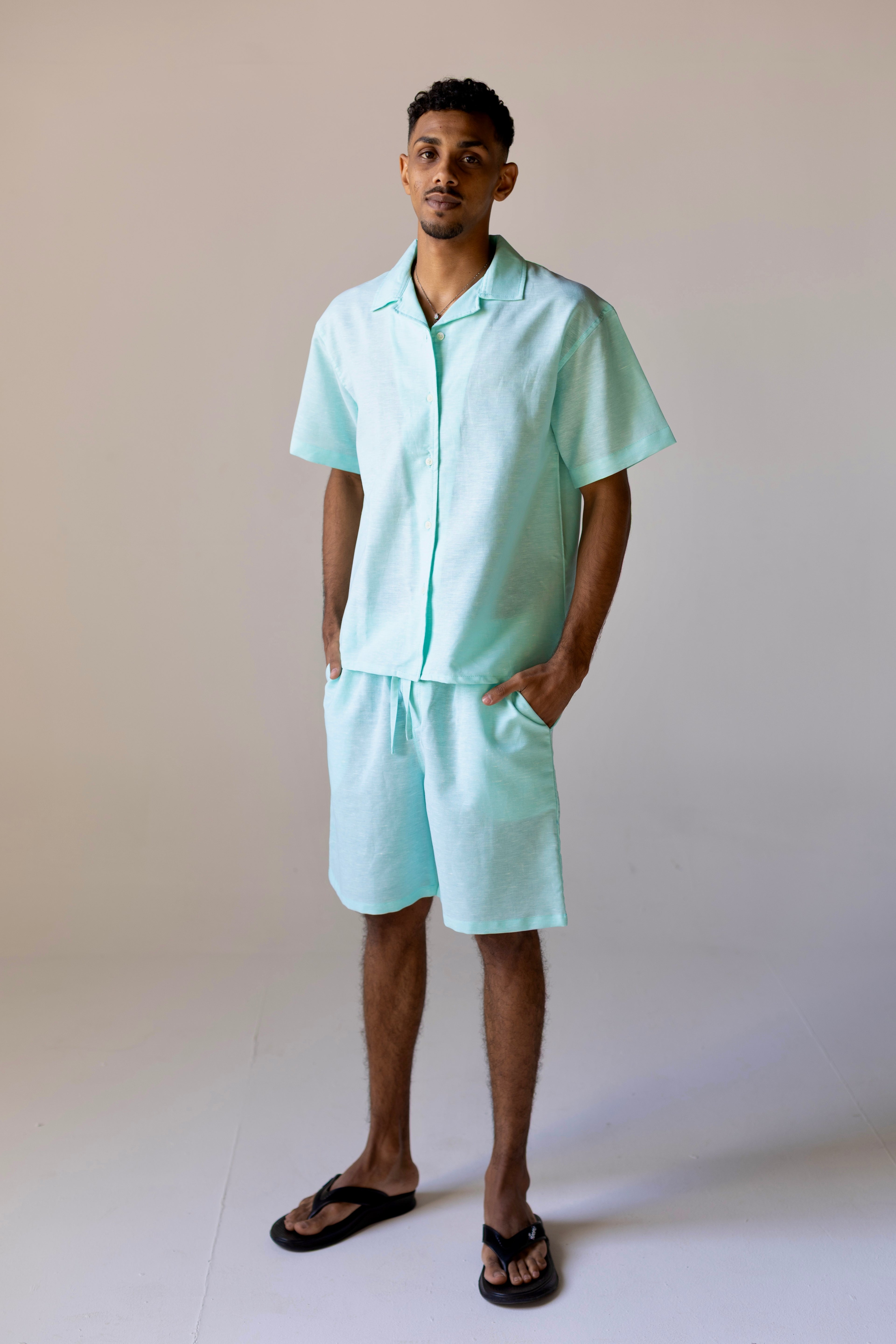 Linen Box Shirt Mint