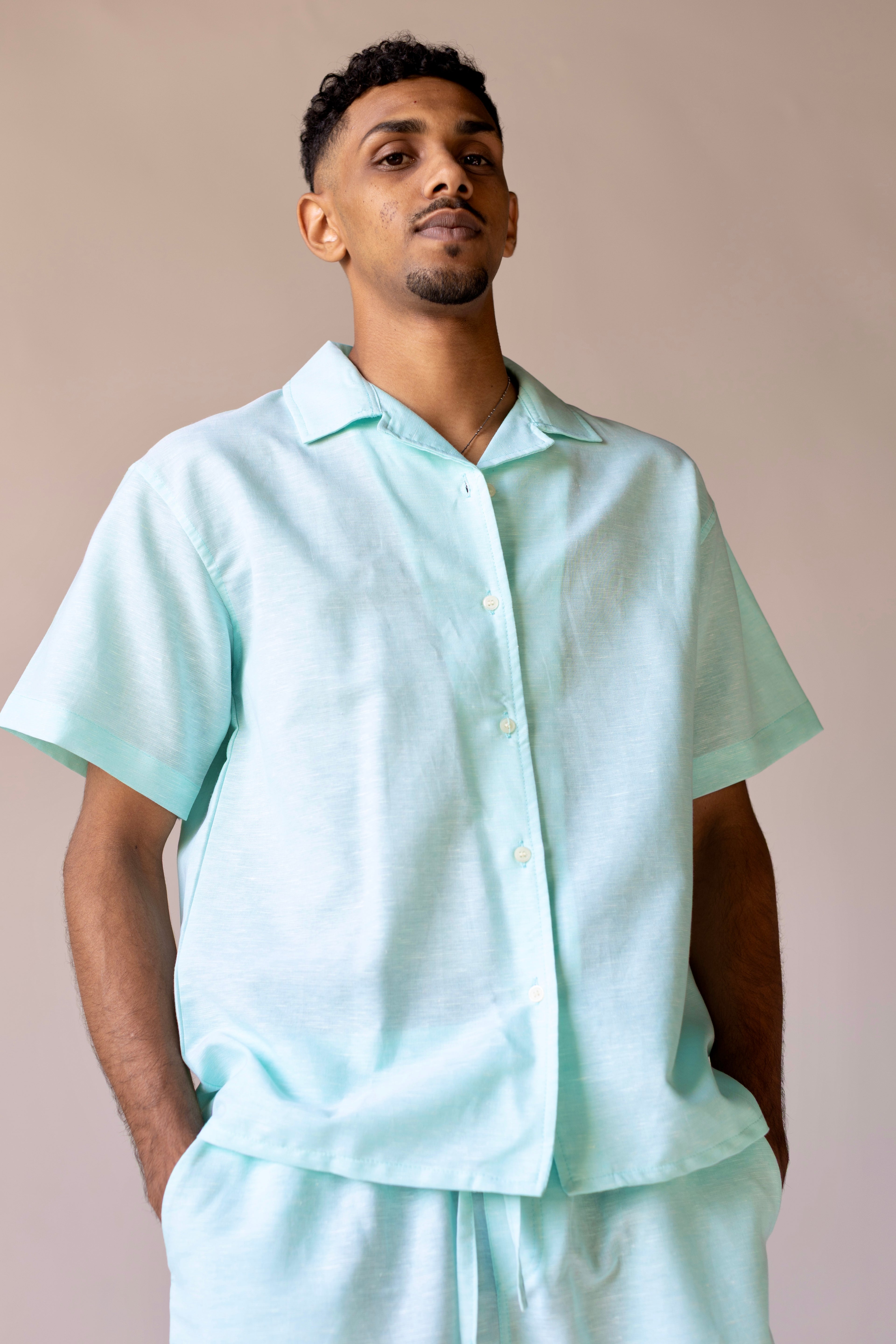 Linen Box Shirt Mint