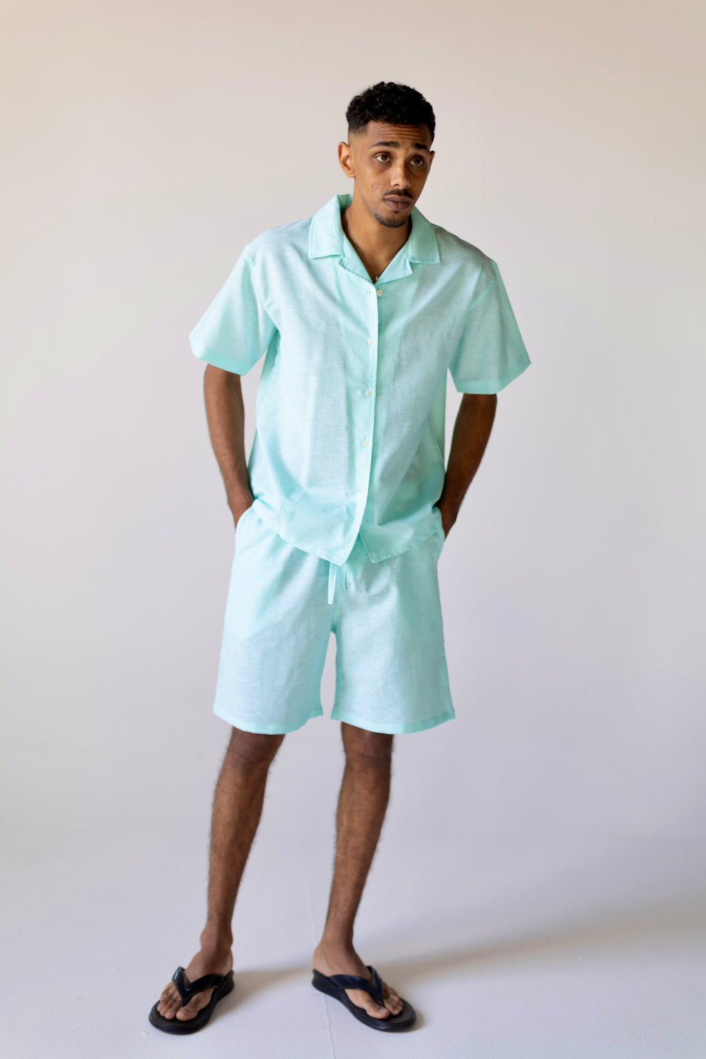 Linen Box Shirt Mint