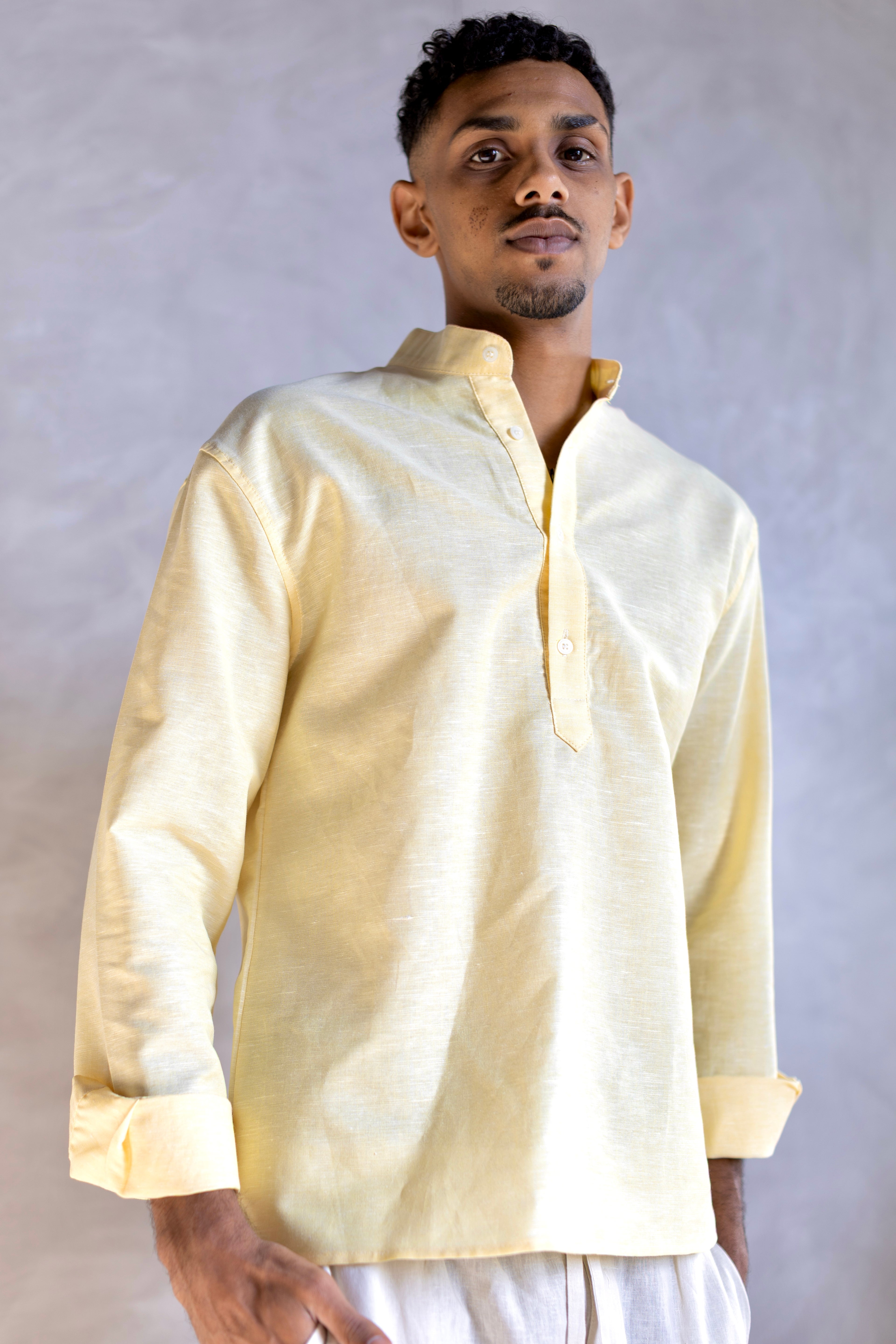 Linen Henly Shirt Yellow