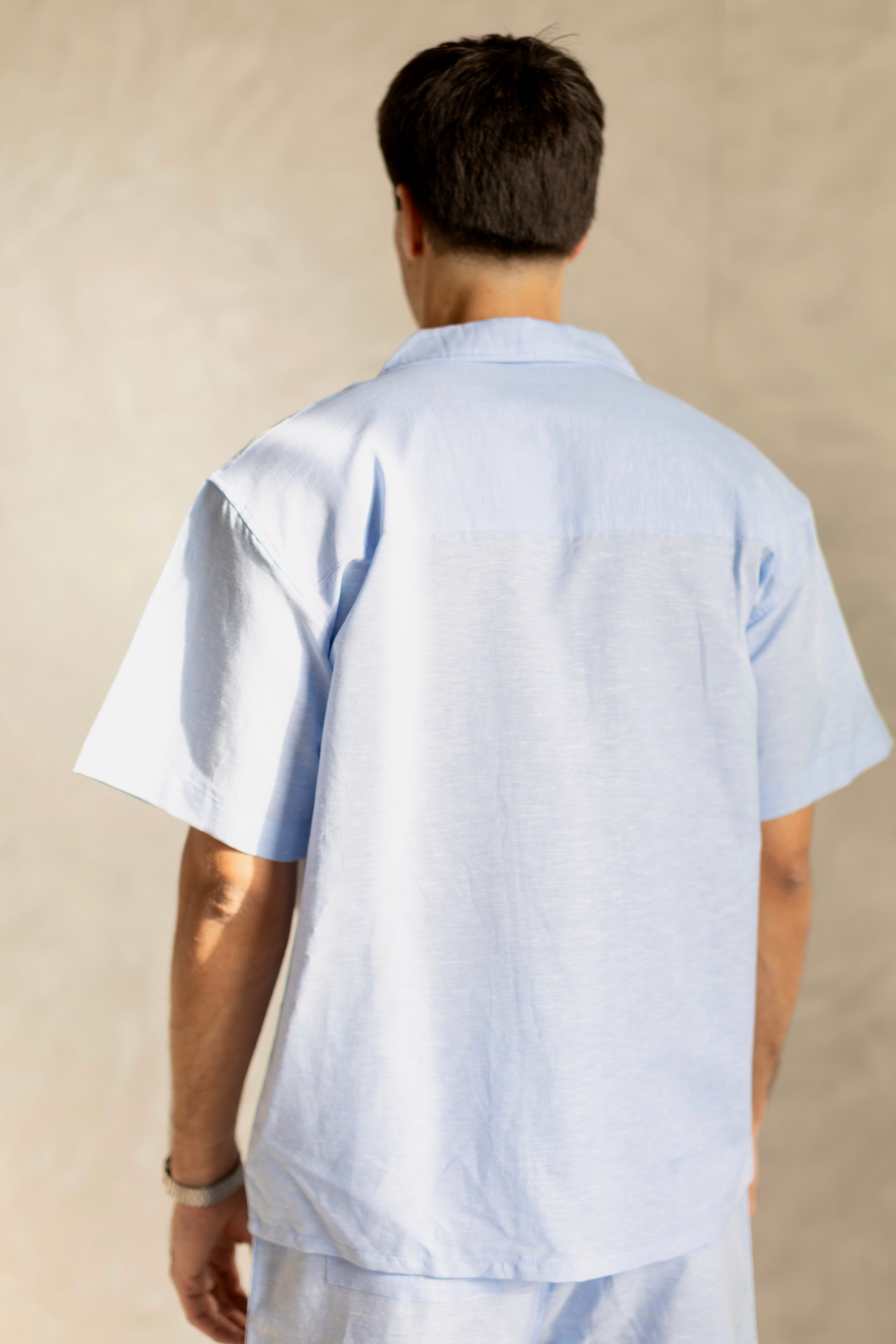 Linen Box Shirt Light Blue