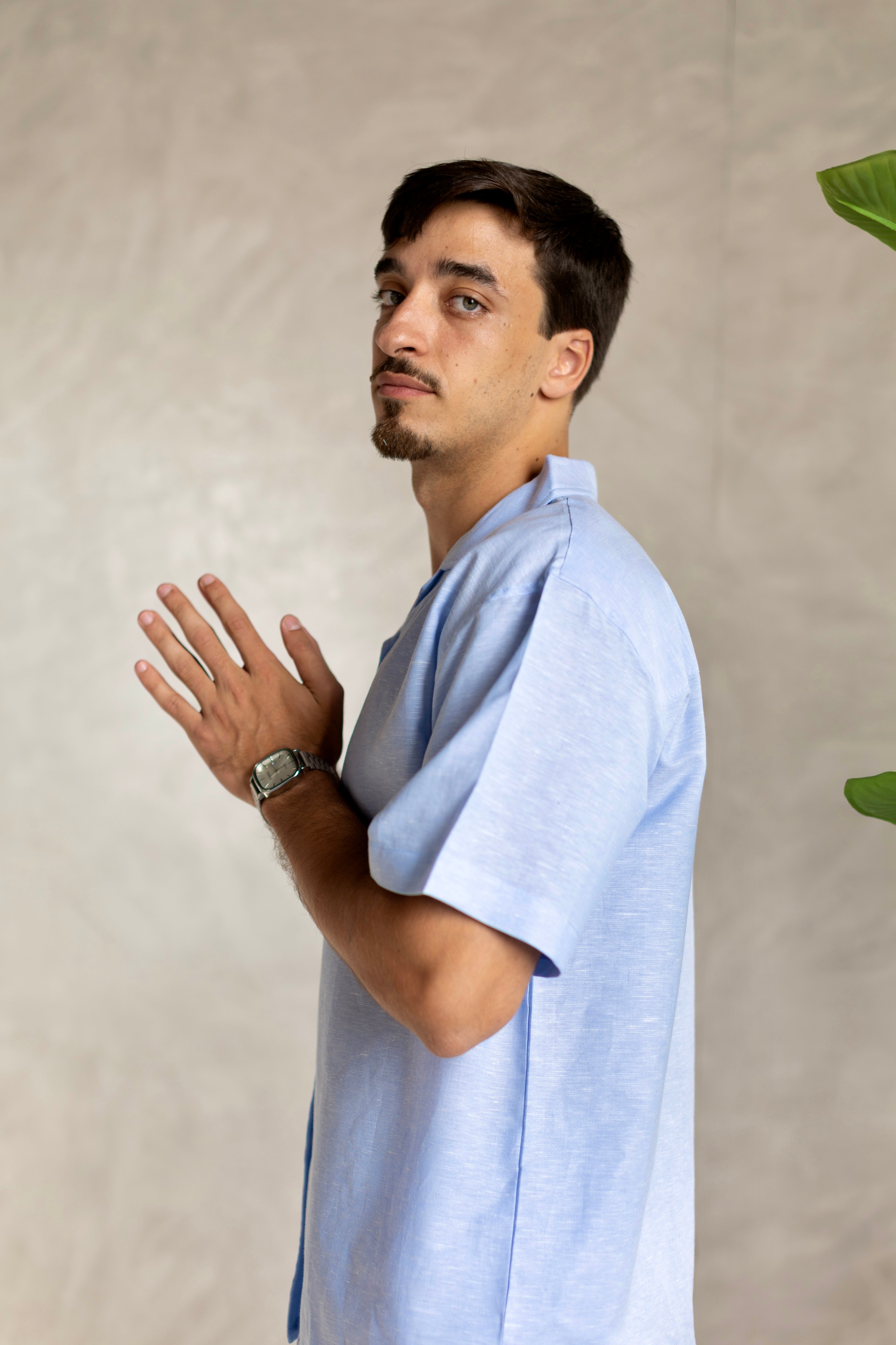 Linen Box Shirt Light Blue