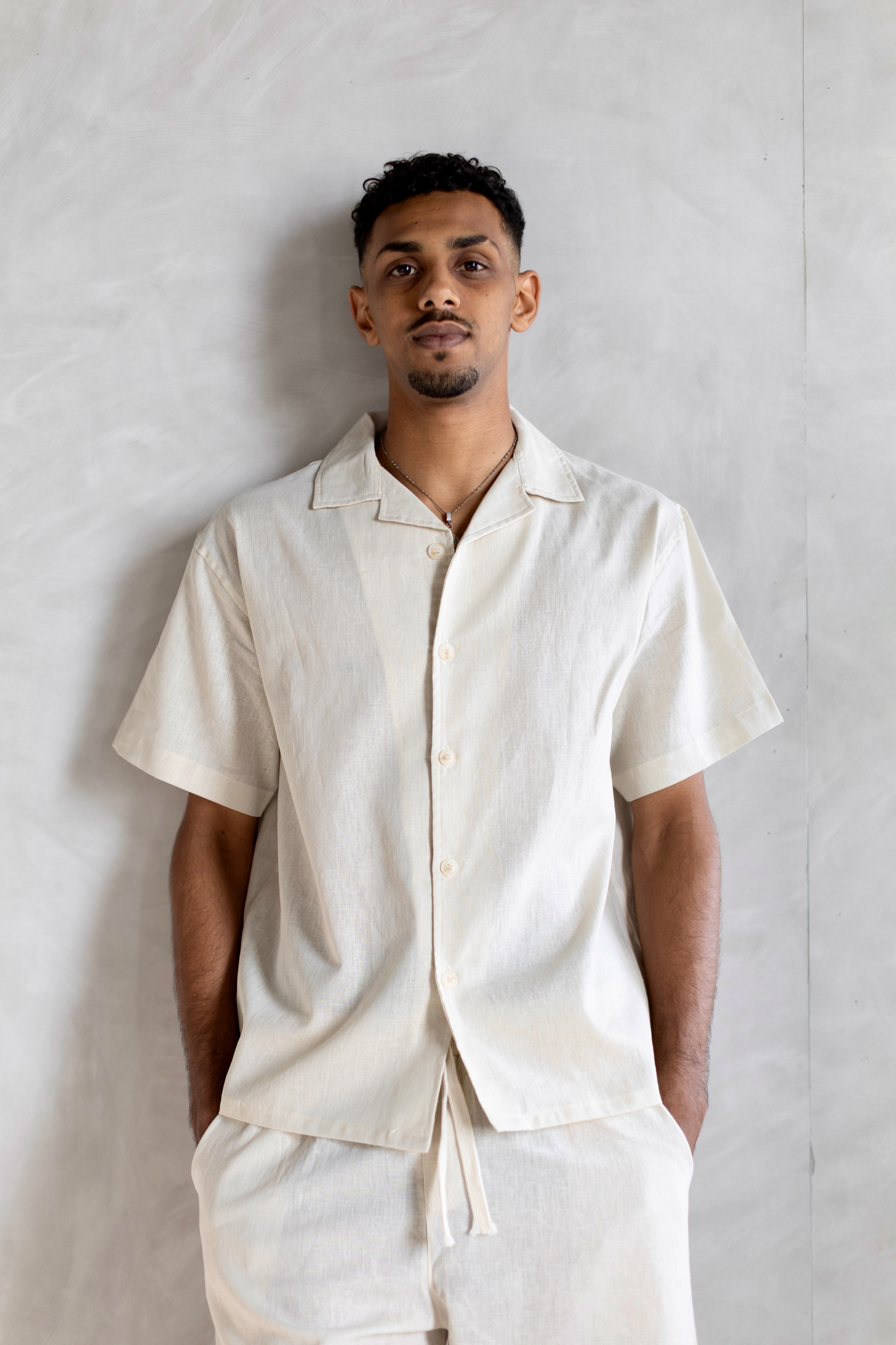 Linen Box Shirt Beige