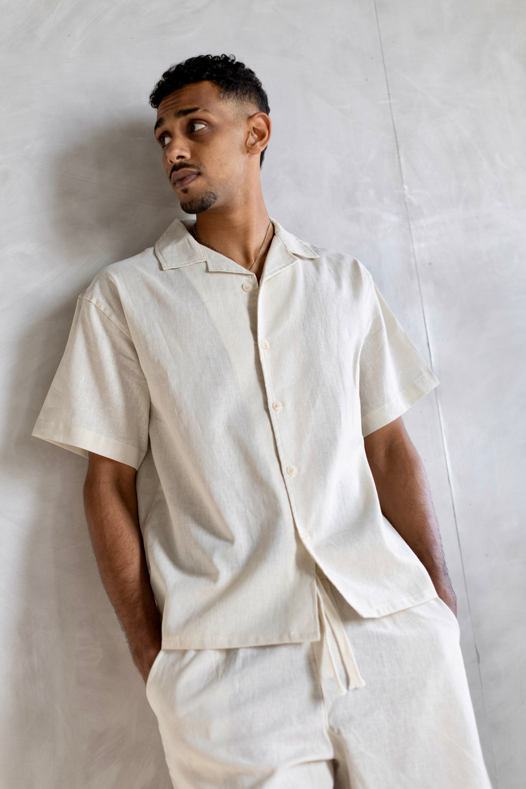 Linen Box Shirt Beige