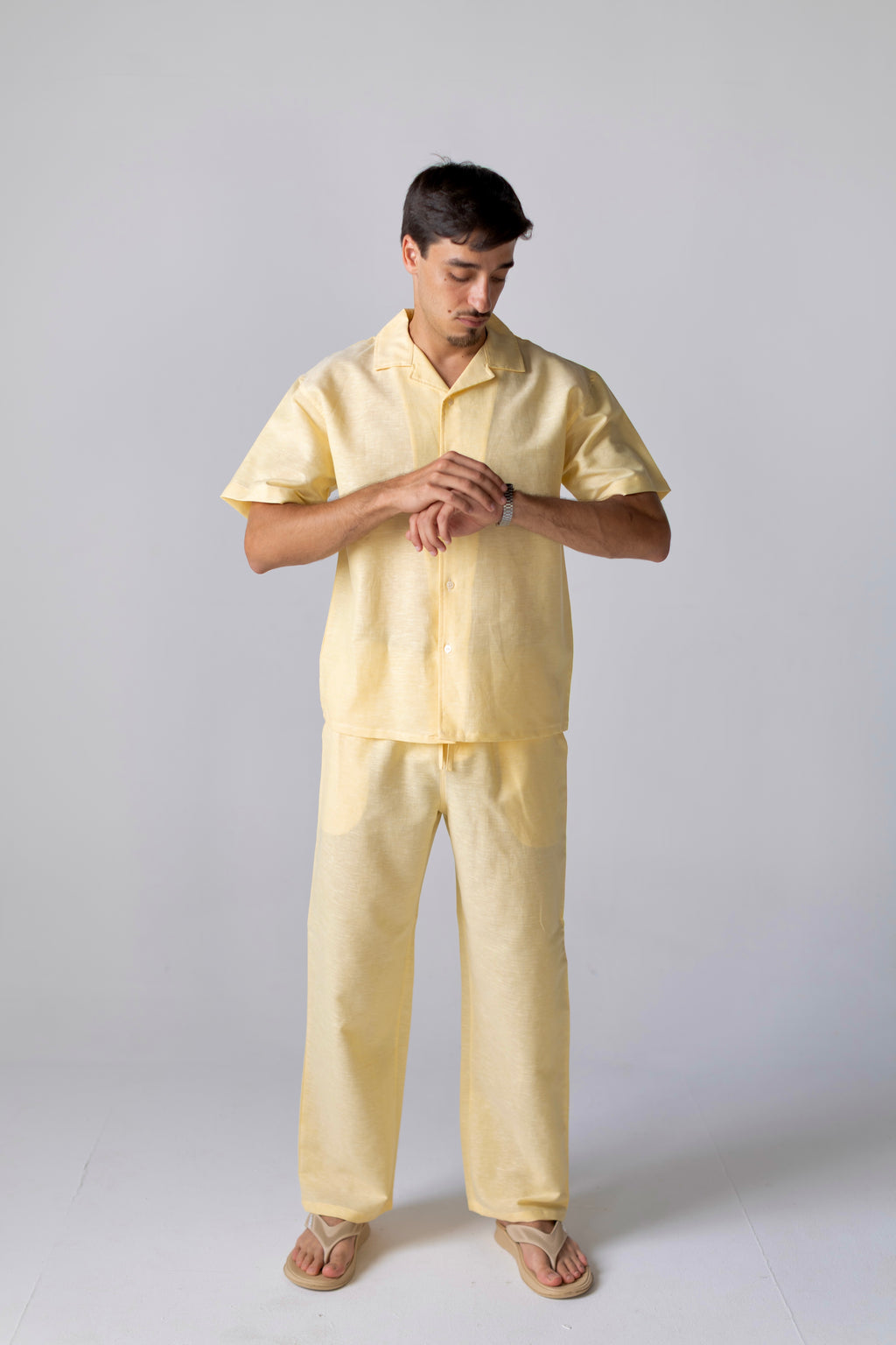 Linen Box Shirt Yellow