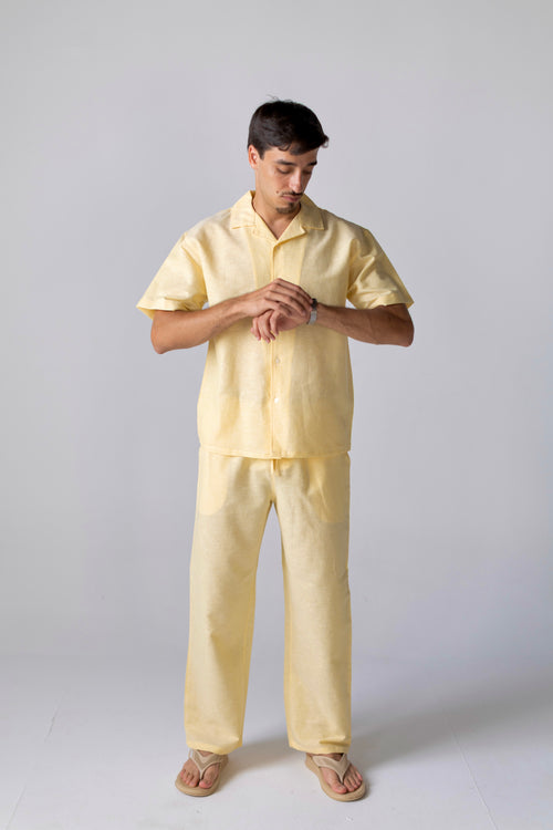 Linen Box Shirt Yellow