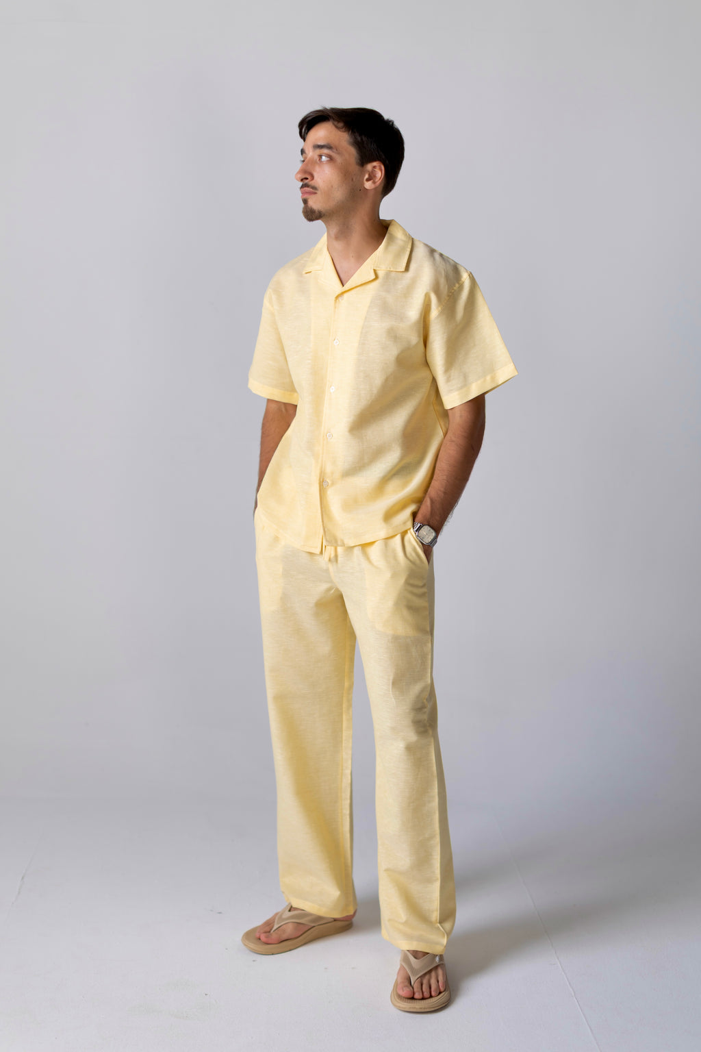 Linen Box Shirt Yellow