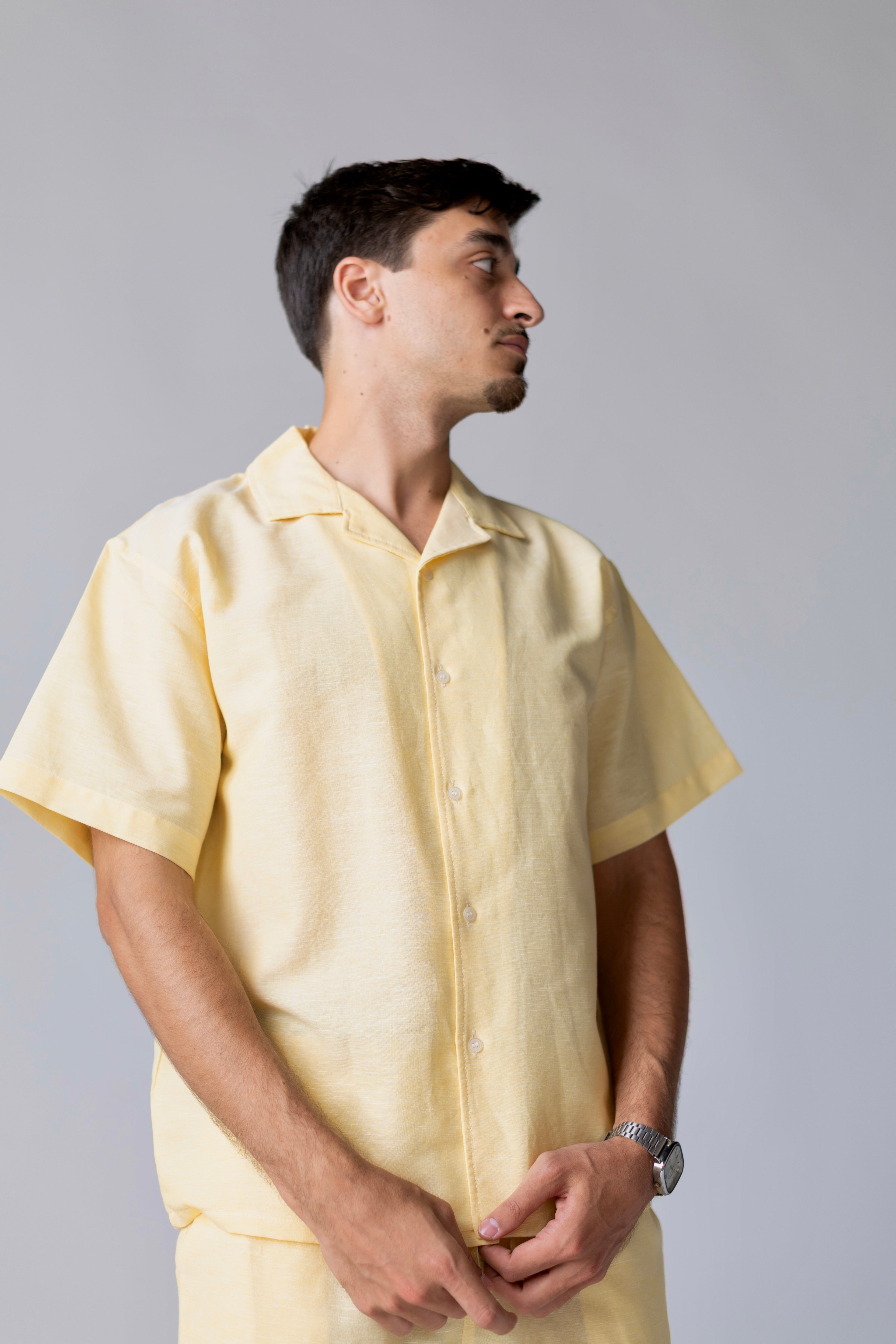 Linen Box Shirt Yellow