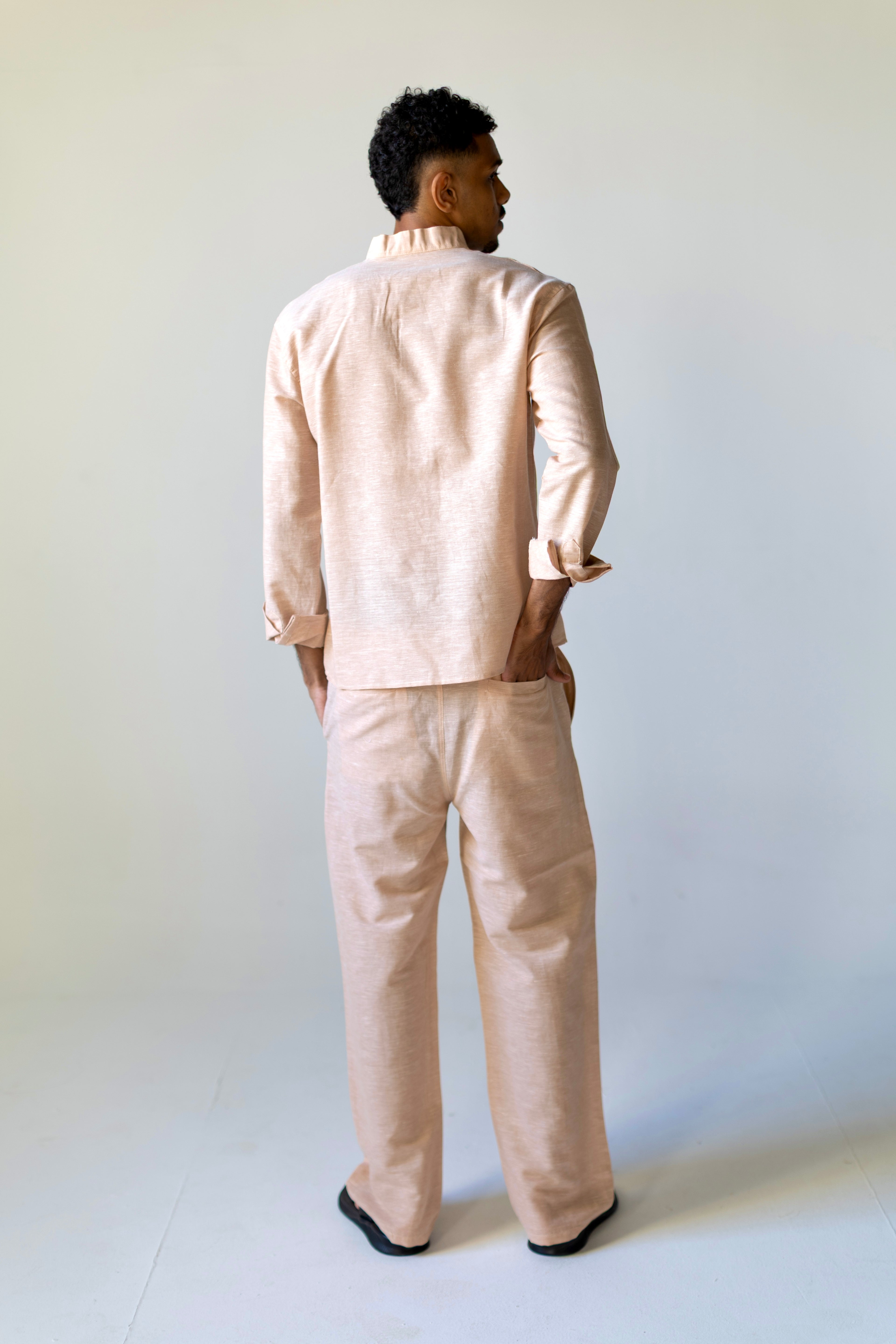 Linen Pants Red Beige