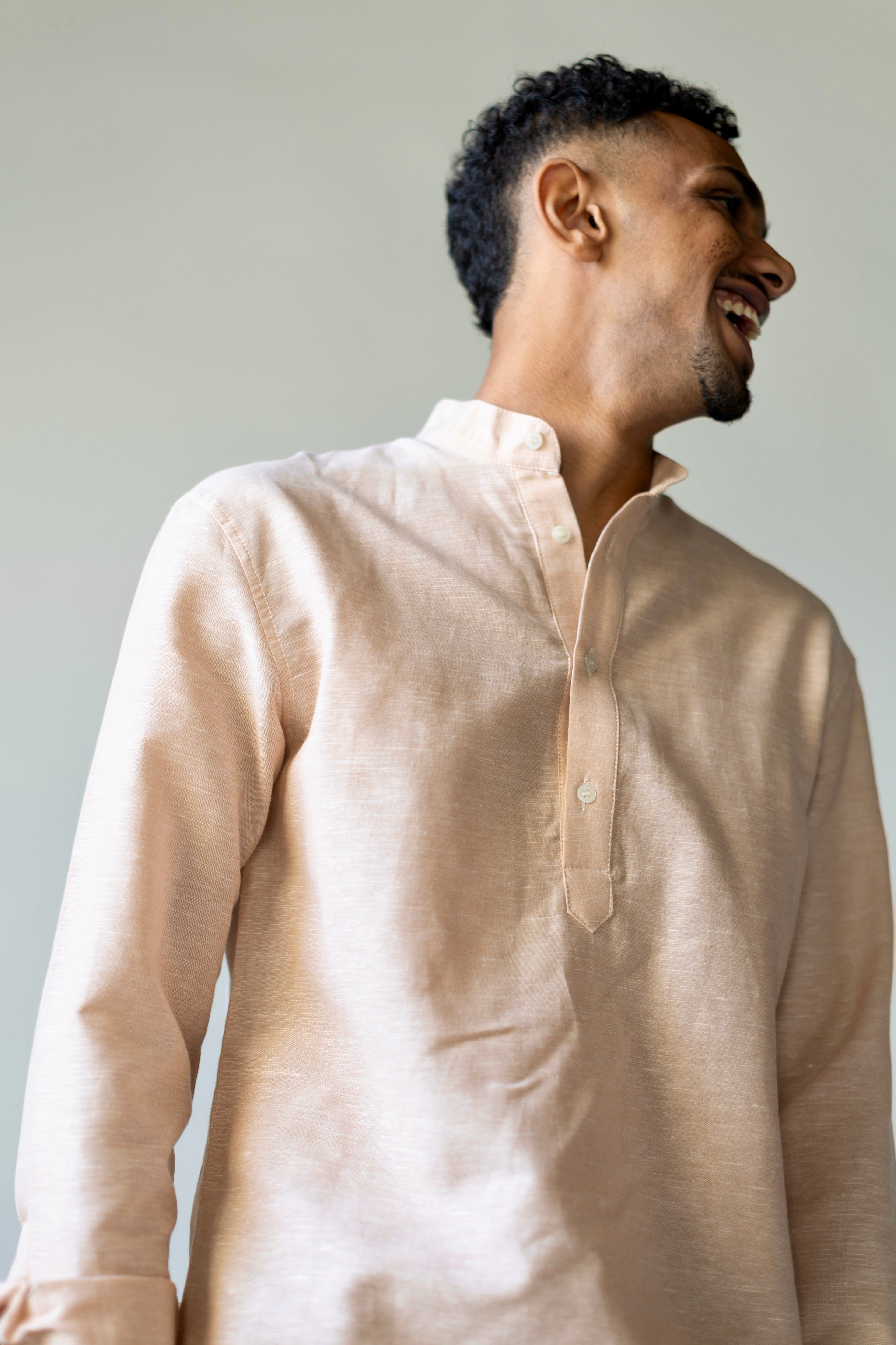 Linen Henly Shirt Red Beige