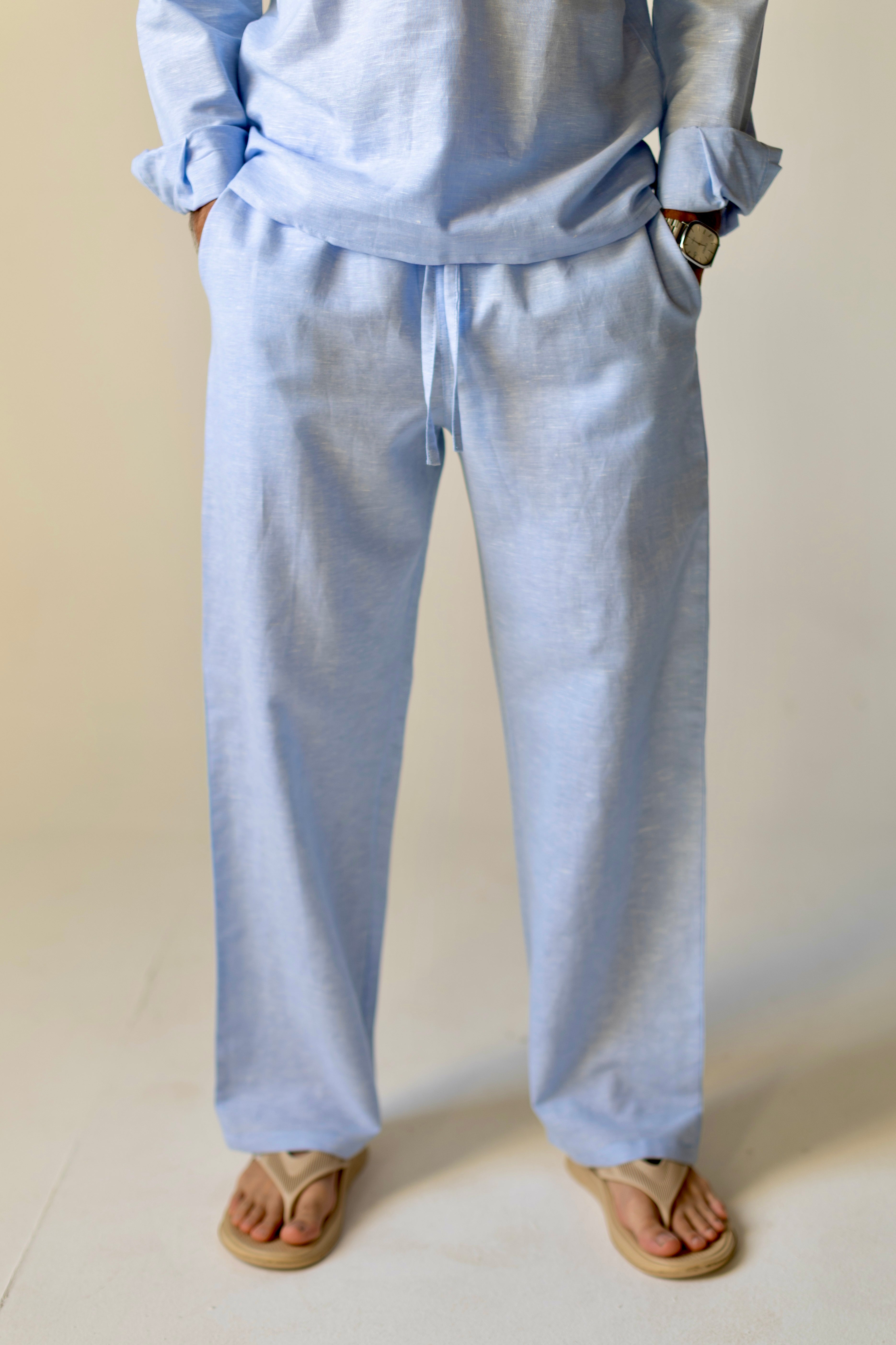 Linen Pants Light Blue