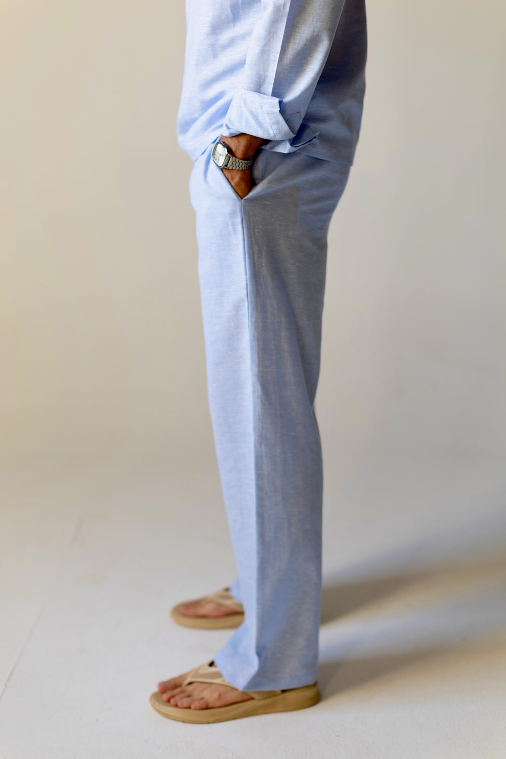 Linen Pants Light Blue