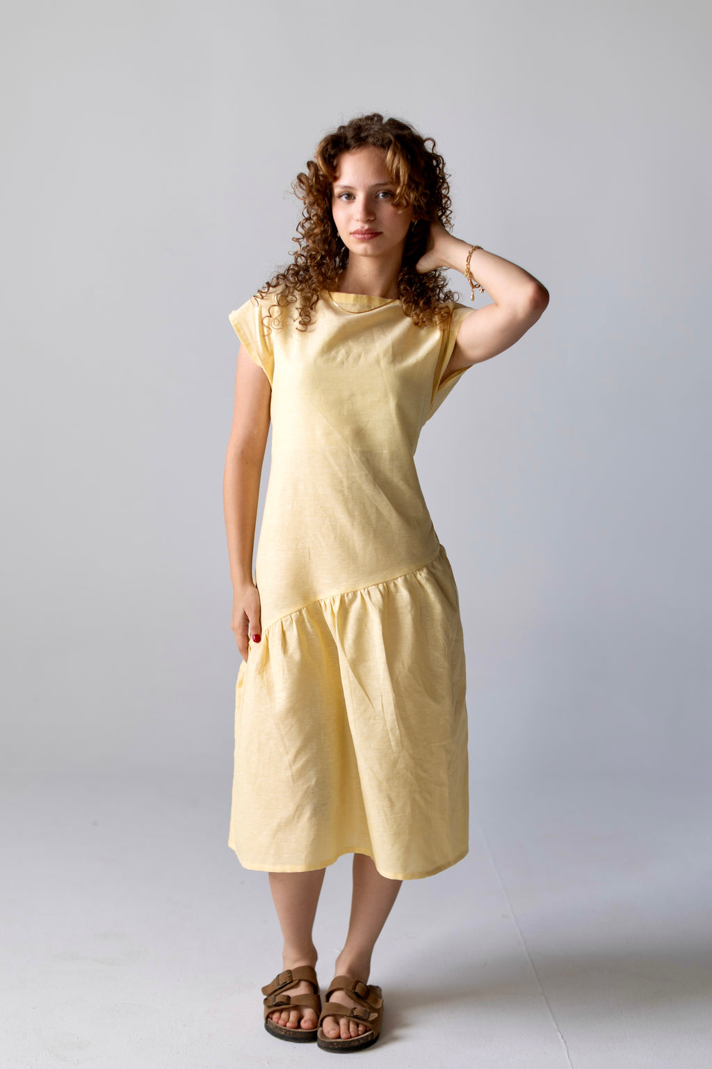 Asymmetrical Dress Yellow