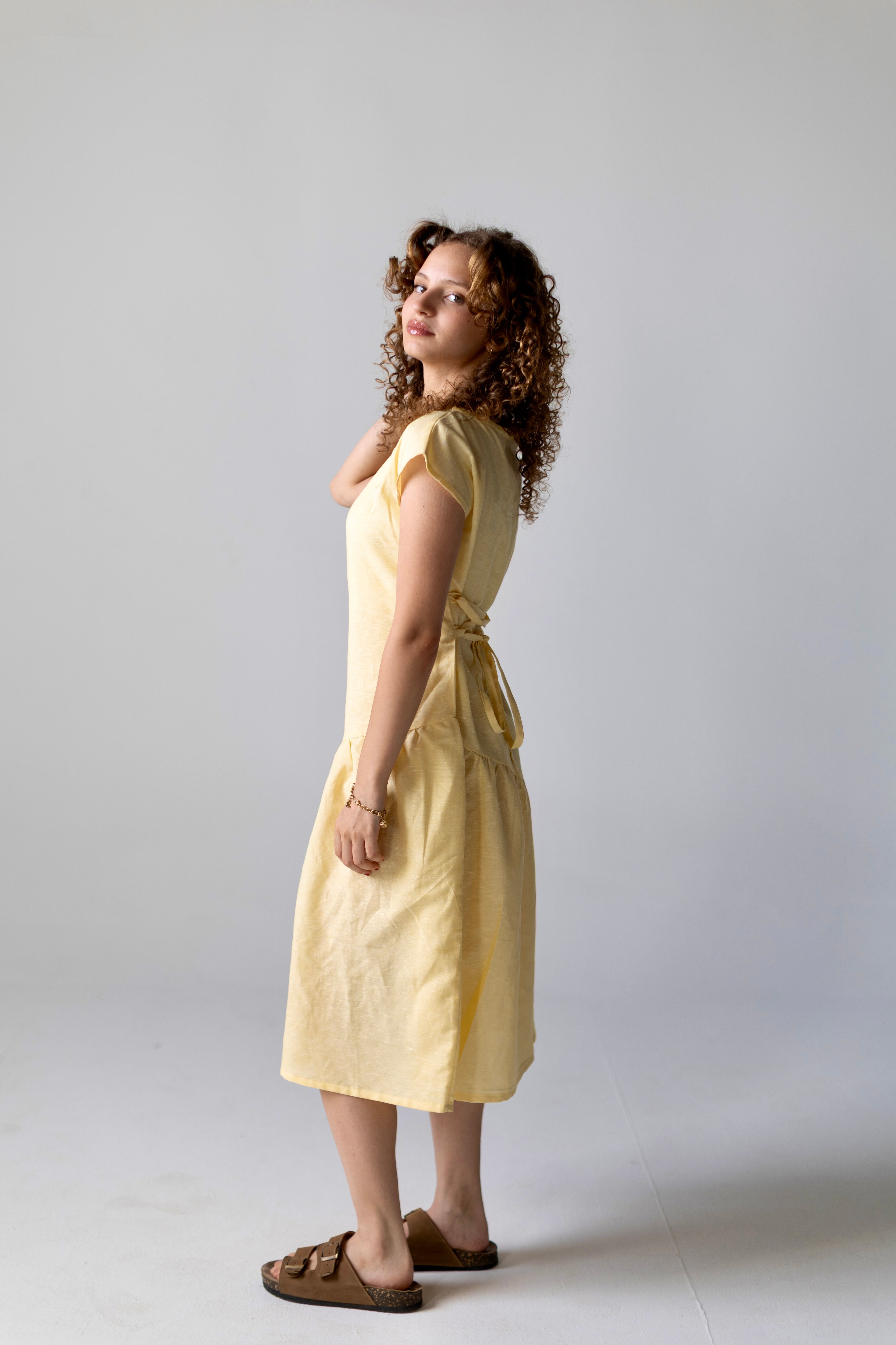 Asymmetrical Dress Yellow