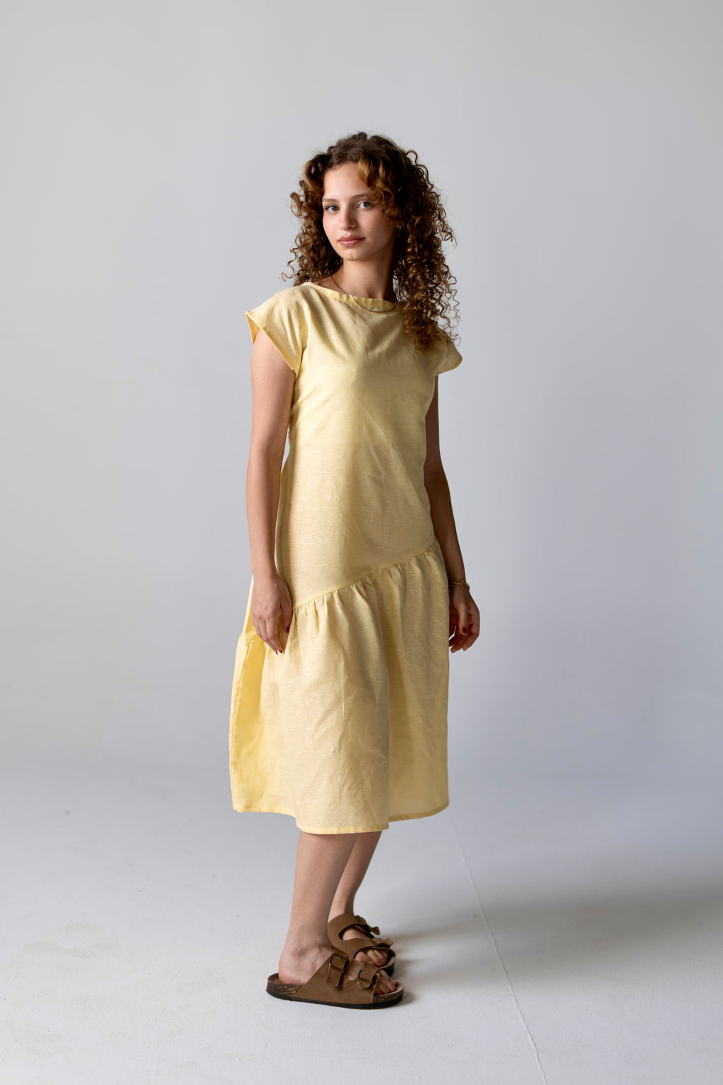 Asymmetrical Dress Yellow