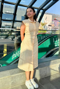 Linen Dress Striped Yellow